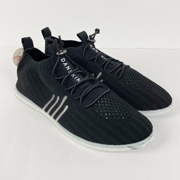 Danskin Womens Active Lace Knit Sneakers 8 Black Ultralight Comfort Running NWOB - Picture 3 of 11